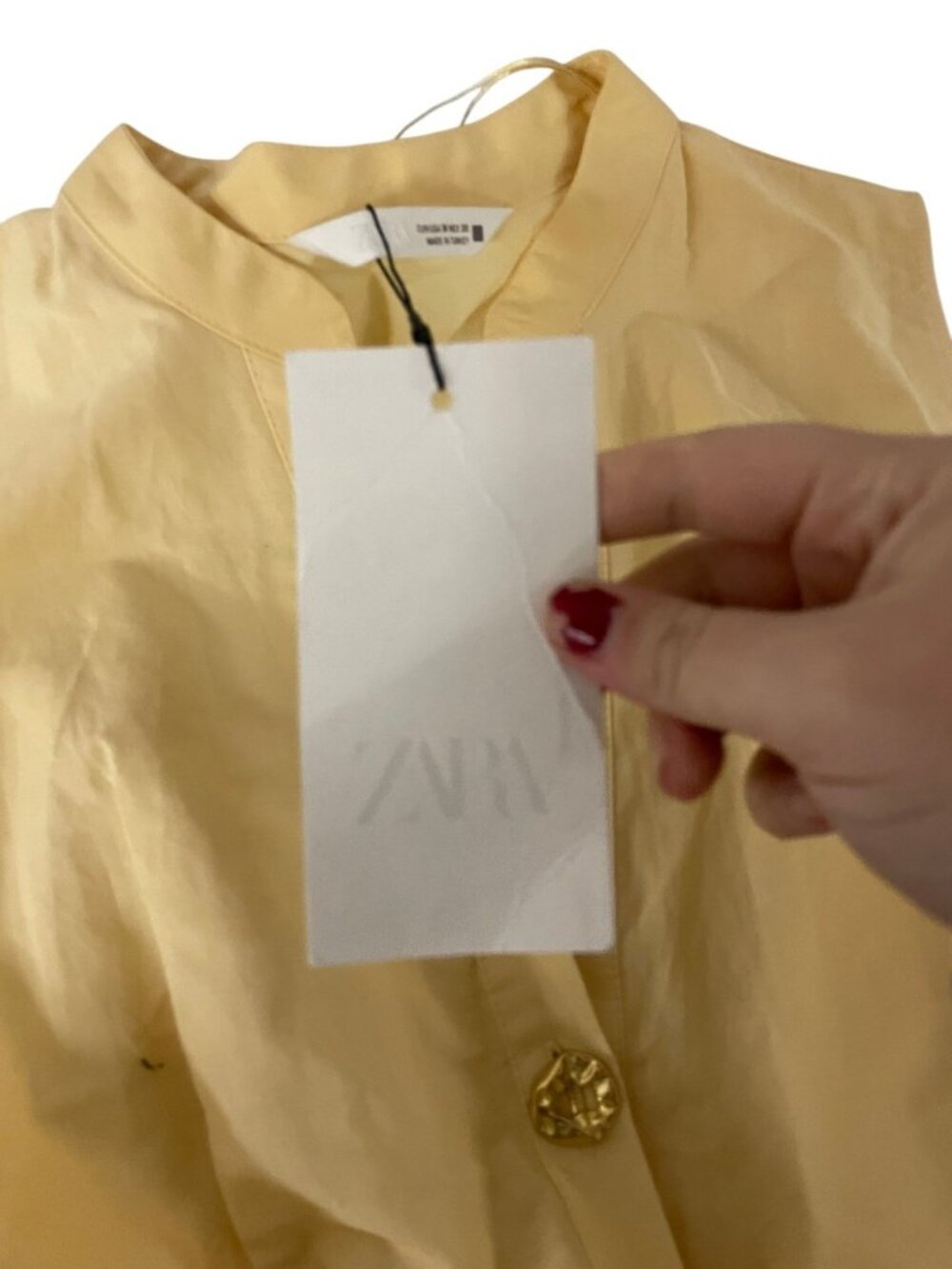 Zara Womens Poplin Belted Midi Dress M Medium Butter Flared Hem 5029/128 NWT - Picture 8 of 15